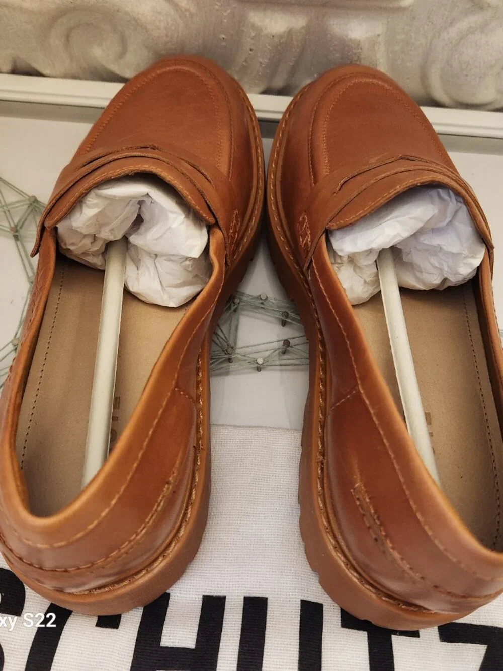 Schutz Leather Lug Loafers. 